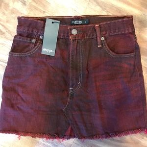 Red Denim Mini Skirt- Levi's